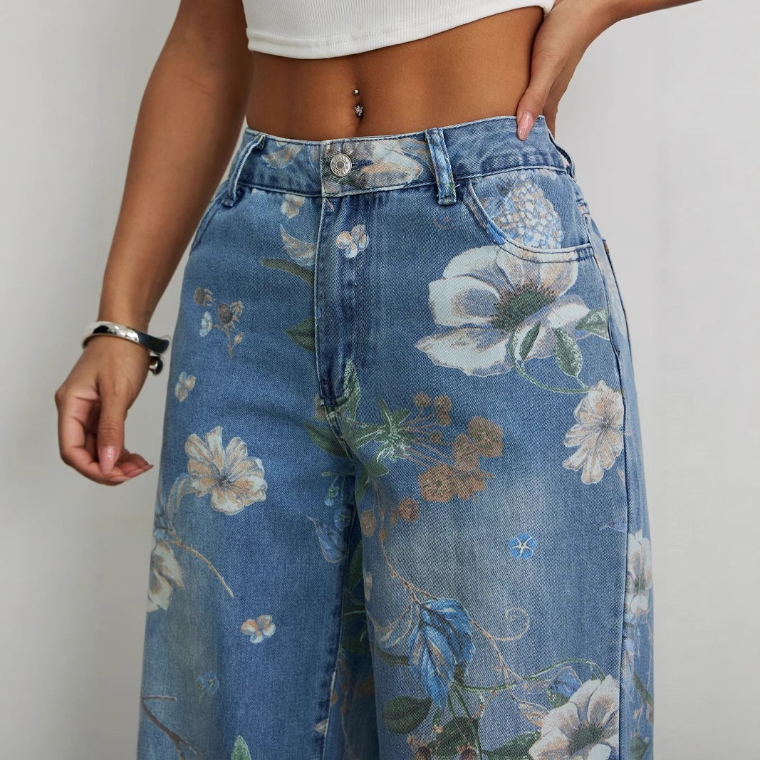 Pantalon ample à jambe droite et large tendance de la rue