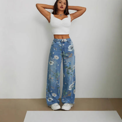 Pantalon ample à jambe droite et large tendance de la rue