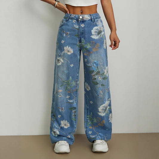 Pantalon ample à jambe droite et large tendance de la rue